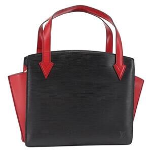 LOUIS VUITTON Epi Bicolor Varenne Hand Bag Black Red M52387 LV Auth bs29941